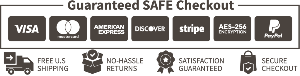 Safe checkout and free shipping service badge